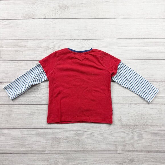 Mini Baby Boden Holiday Christmas Train Appliqué Flap Shirt - Picture 4 of 4